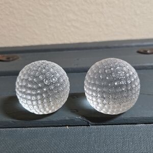 Glass Golf Ball Paperweights Lot Of 2